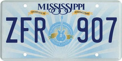 MS license plate ZFR907