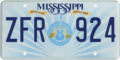 MS license plate ZFR924