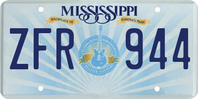MS license plate ZFR944
