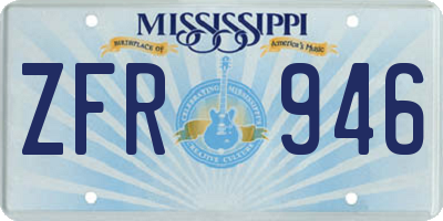 MS license plate ZFR946