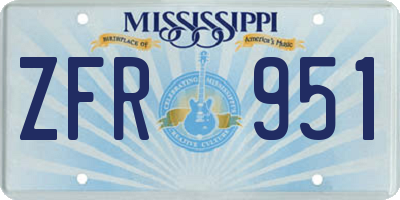 MS license plate ZFR951