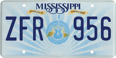 MS license plate ZFR956