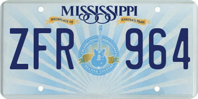 MS license plate ZFR964