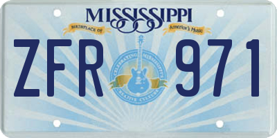 MS license plate ZFR971