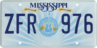 MS license plate ZFR976