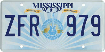 MS license plate ZFR979