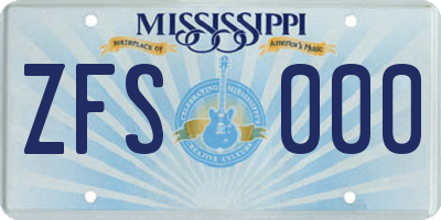 MS license plate ZFS000