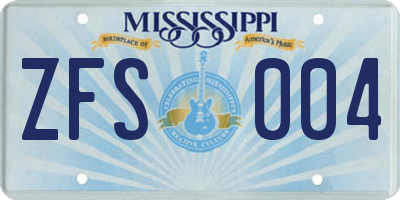 MS license plate ZFS004