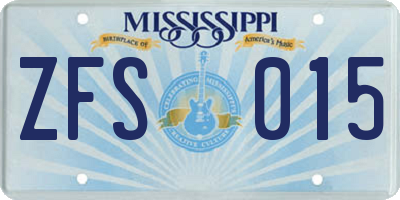 MS license plate ZFS015