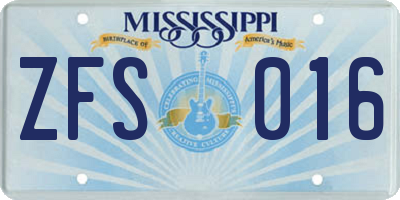 MS license plate ZFS016