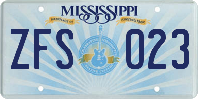 MS license plate ZFS023