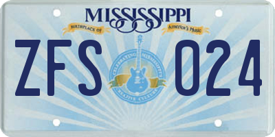 MS license plate ZFS024