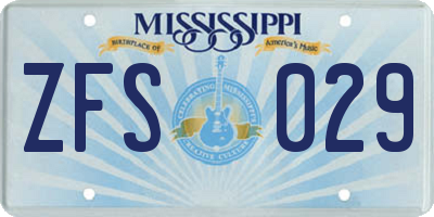 MS license plate ZFS029
