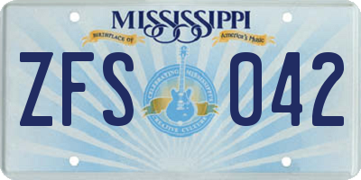 MS license plate ZFS042