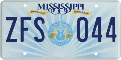 MS license plate ZFS044