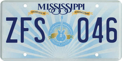 MS license plate ZFS046