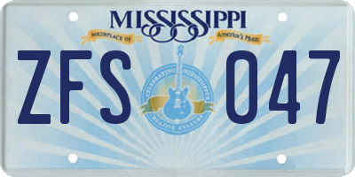 MS license plate ZFS047