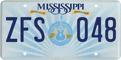 MS license plate ZFS048