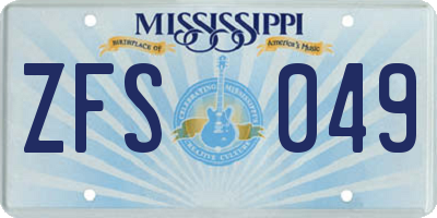 MS license plate ZFS049
