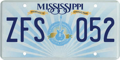 MS license plate ZFS052