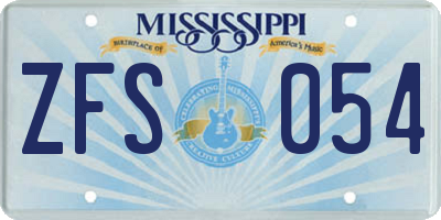 MS license plate ZFS054