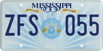 MS license plate ZFS055