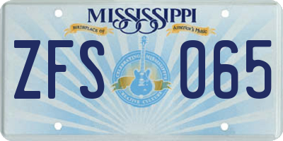 MS license plate ZFS065