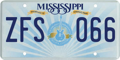 MS license plate ZFS066