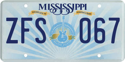 MS license plate ZFS067