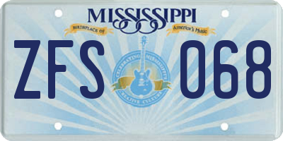 MS license plate ZFS068