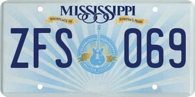 MS license plate ZFS069