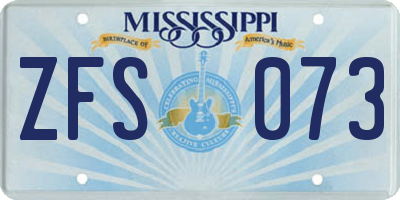 MS license plate ZFS073