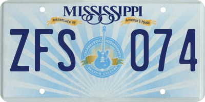 MS license plate ZFS074