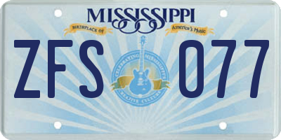 MS license plate ZFS077