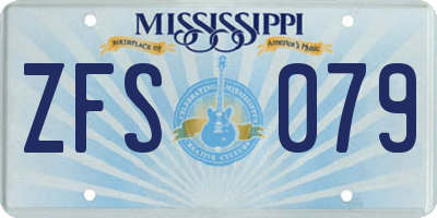 MS license plate ZFS079