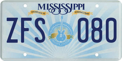 MS license plate ZFS080