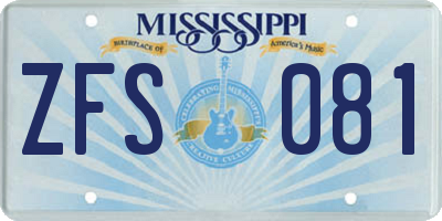 MS license plate ZFS081