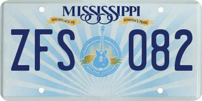 MS license plate ZFS082