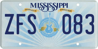 MS license plate ZFS083