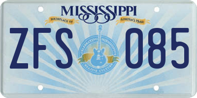 MS license plate ZFS085