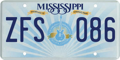 MS license plate ZFS086