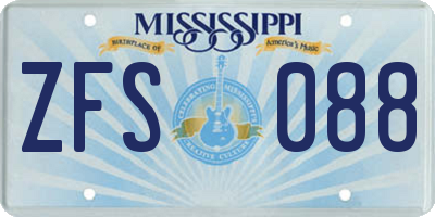 MS license plate ZFS088