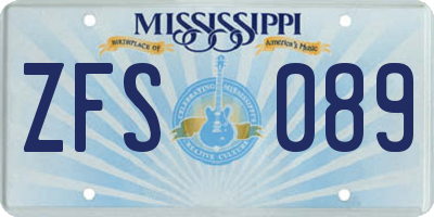 MS license plate ZFS089