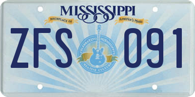 MS license plate ZFS091