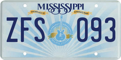 MS license plate ZFS093