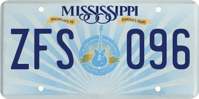 MS license plate ZFS096