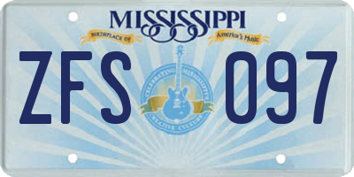 MS license plate ZFS097