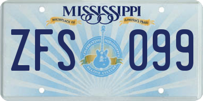 MS license plate ZFS099