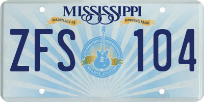 MS license plate ZFS104