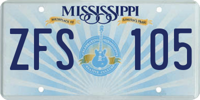 MS license plate ZFS105